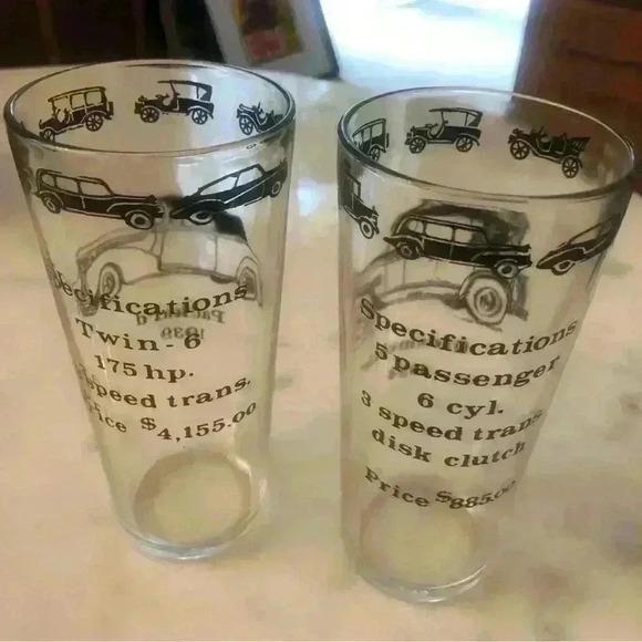 Set of 2 vintage antique  auto glasses: 1924 Oldsmobile an 1939 Packard - Picture 9 of 10